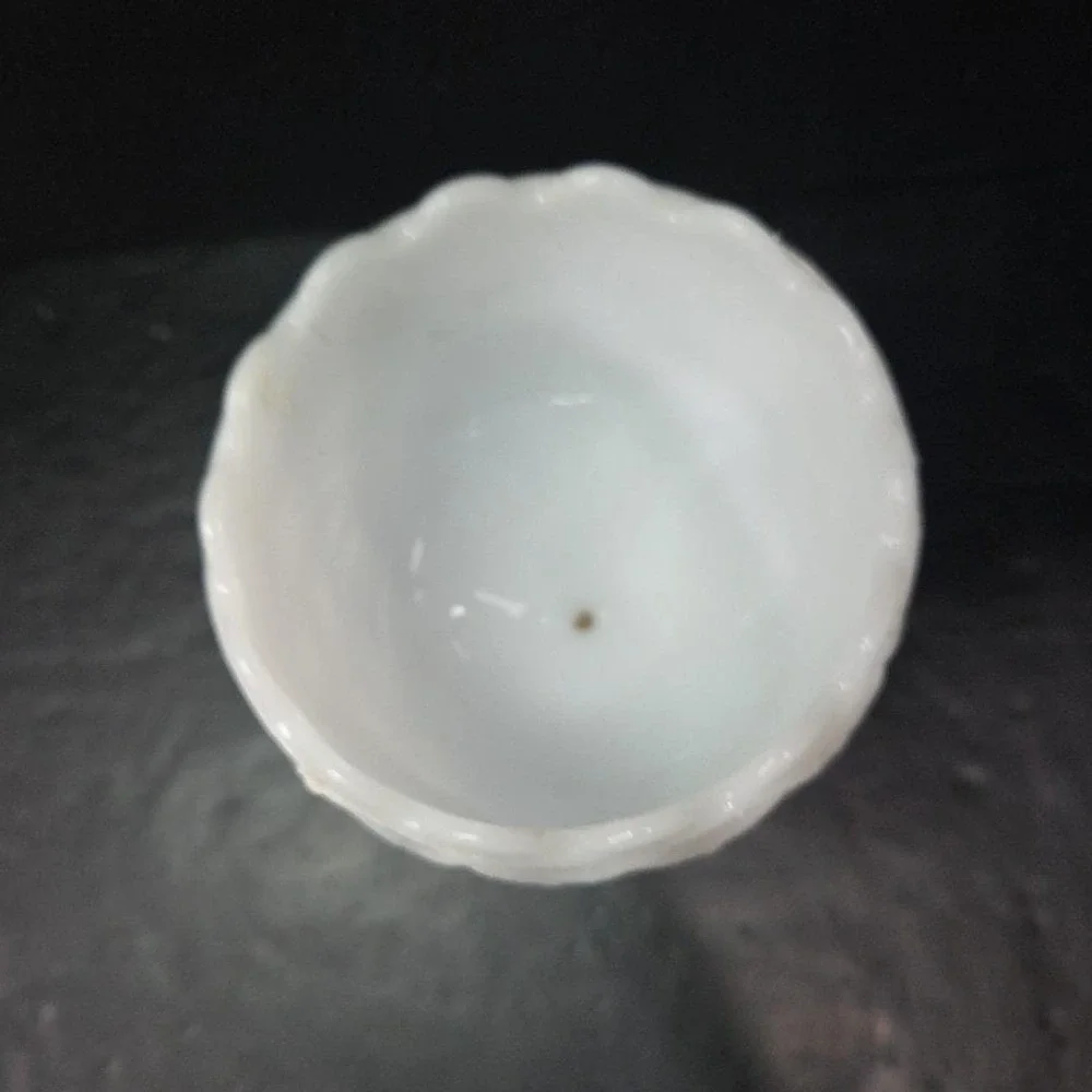 Milk Glass Diamond Pedestal Compote, Vintage White Textured‎ Goblet, Replacement